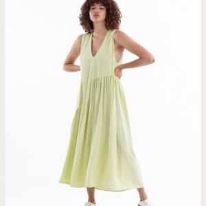 Ali Golden V-Neck Dress w/Gathers